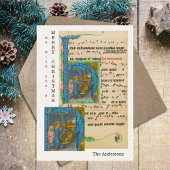 Middeleeuwse Bladmuziek Religieuze Kerstmis Geboor Feestdagenkaart