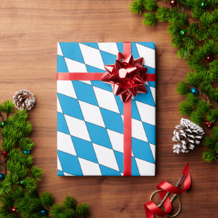 Middeleeuwse Blauw Wit Beieren Diamant Vorm Cadeaupapier