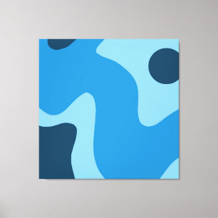 Middeleeuwse blauwe diepzeebodem Abstract Design C Canvas Afdruk