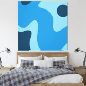 Middeleeuwse blauwe diepzeebodem Abstract Design C Canvas Afdruk (Insitu (Slaapkamer))