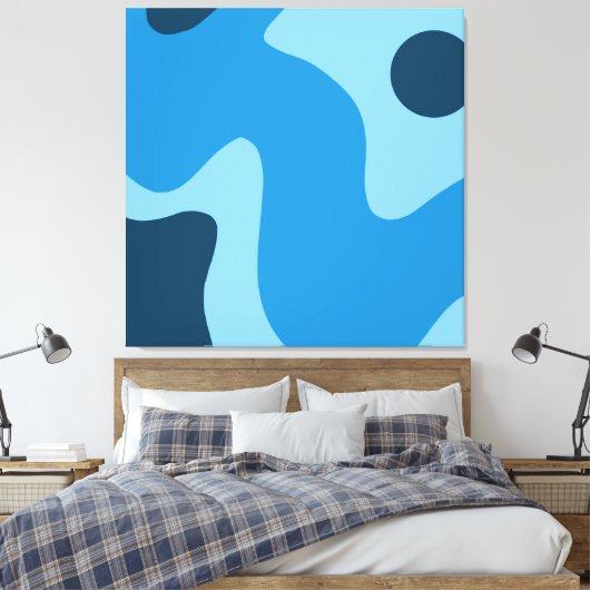 Middeleeuwse blauwe diepzeebodem Abstract Design C Canvas Afdruk (Insitu (Slaapkamer))
