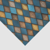 MIDDELEEUWSE BLAUWE HARLEKIJN HOUT METAAL DECOUPAG TISSUEPAPIER (Detail)