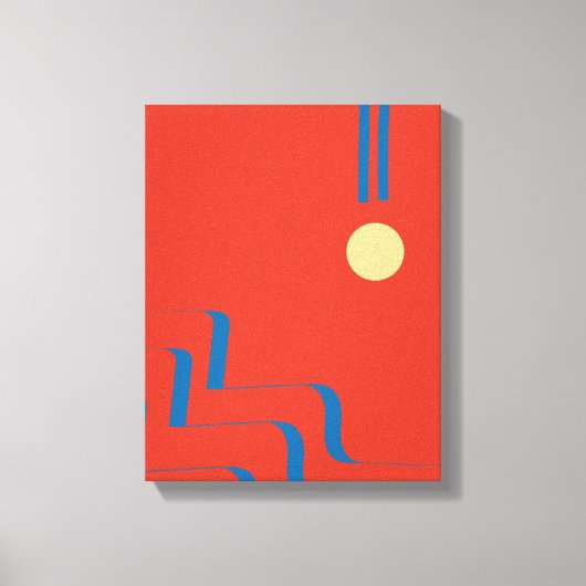 Middeleeuwse blauwe lijn, kunst van lijnen, kunst canvas afdruk (Voorkant)