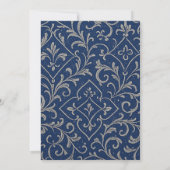 Middeleeuwse Blauwe Sier Dankkaart Bedankkaart (Achterkant)