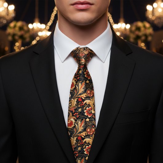 Middeleeuwse  Bloemenkunst Stropdas