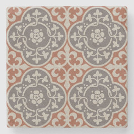 Middeleeuwse bloemenvleugels stenen onderzetter