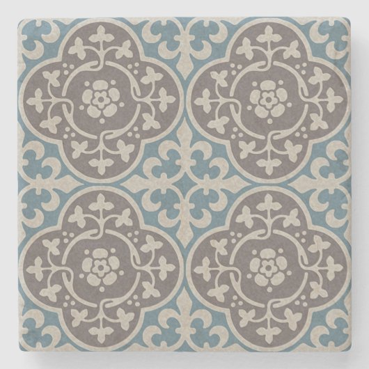 Middeleeuwse bloemenvleugels stenen onderzetter (Voorkant)