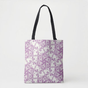 middeleeuwse bloempatroon boodschappentas tote bag