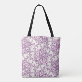 middeleeuwse bloempatroon boodschappentas tote bag (Achterkant)