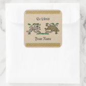 Middeleeuwse Boar Hunt Bookplate Vierkante Sticker (Tas)