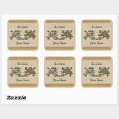 Middeleeuwse Boar Hunt Bookplate Vierkante Sticker (Vel)