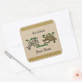 Middeleeuwse Boar Hunt Bookplate Vierkante Sticker (Envelop)