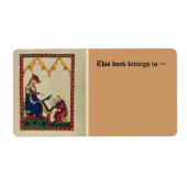 Middeleeuwse boekenplaat etiket (Voorkant)