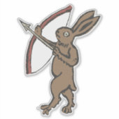 Middeleeuwse boogschutter konijn op maat gesneden  sticker (Voorkant)