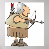 Middeleeuwse Boogschutter Krijger Grappige Ridder  Poster (Voorkant)
