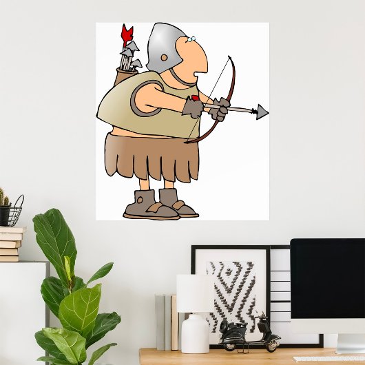Middeleeuwse Boogschutter Krijger Grappige Ridder  Poster