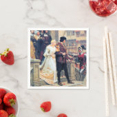 Middeleeuwse Bruid Bruidegom Ridder schilderij Servet (Insitu)