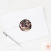 Middeleeuwse bruiloft bruid bruidegom antiek schil ronde sticker (Envelop)