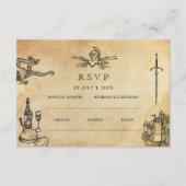 Middeleeuwse bruiloft website | RSVP QR-code Informatiekaartje (Voorkant)