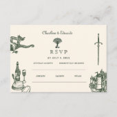 Middeleeuwse bruiloft website | RSVP QR-code Informatiekaartje (Voorkant)