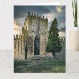 Middeleeuwse burcht van Guimaraes, Portugal. Bedankkaart