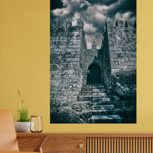 Middeleeuwse burcht van kasteel foto afdruk