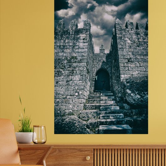Middeleeuwse burcht van kasteel foto afdruk