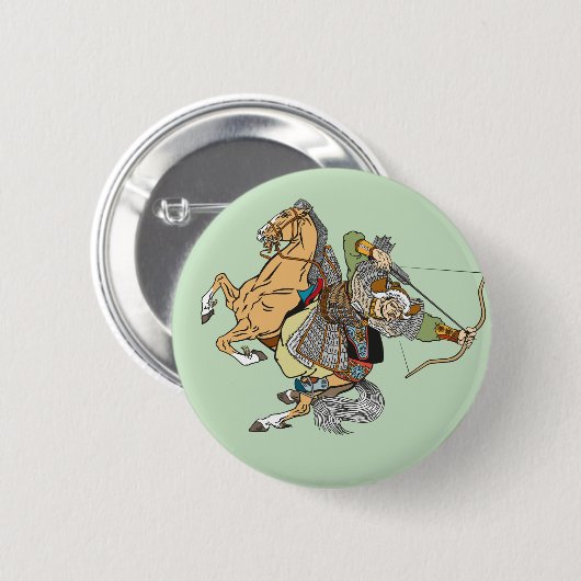 middeleeuwse Button van de Mongol-krijger (Voorkant /achterkant)