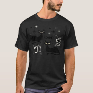 Middeleeuwse centrale kat-retro atoomtijdperk t-shirt