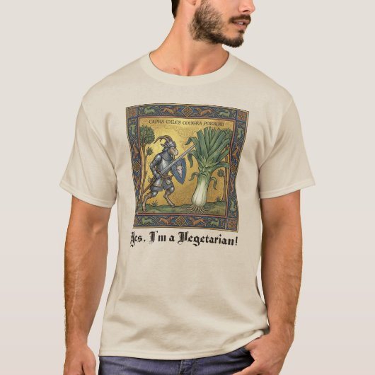 Middeleeuwse Chaos: De Geit Valdeert De Prei T-shirt (Voorkant)
