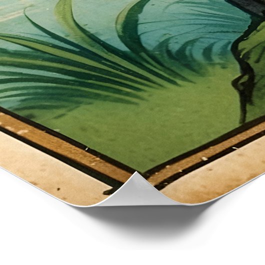 middeleeuwse charmante waterval luipaard poster (Hoek)