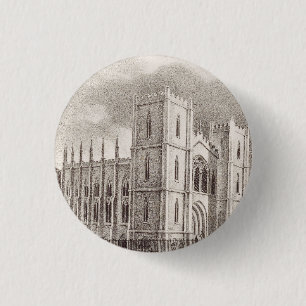 Middeleeuwse christelijke kerk ronde button 3,2 cm