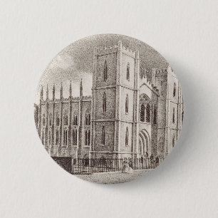 Middeleeuwse christelijke kerk ronde button 5,7 cm