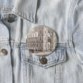 Middeleeuwse christelijke kerk ronde button 7,6 cm (In situ)