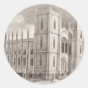 Middeleeuwse christelijke kerk ronde sticker