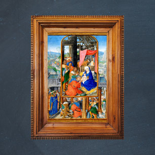 Middeleeuwse Christelijke kerststal Drie Koningen Poster