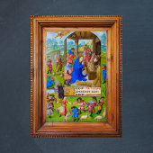 Middeleeuwse Christelijke kerststal Poster