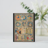 Middeleeuwse Christelijke Verluchte Handschrift  Briefkaart (Staand voorkant)