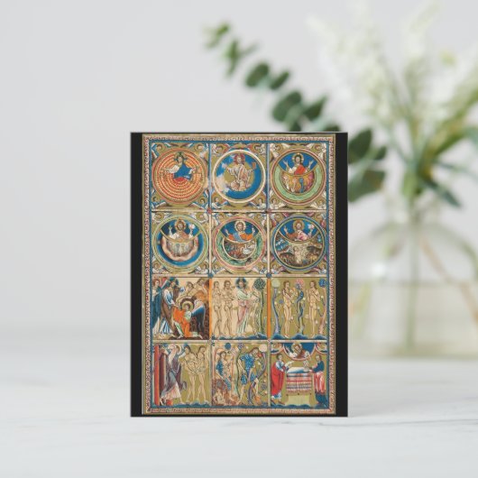 Middeleeuwse Christelijke Verluchte Handschrift  Briefkaart (Staand voorkant)