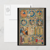 Middeleeuwse Christelijke Verluchte Handschrift  Briefkaart (Voorkant / Achterkant)