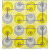 Middeleeuwse cirkels Geel Grijs Douchegordijn (Voorkant)