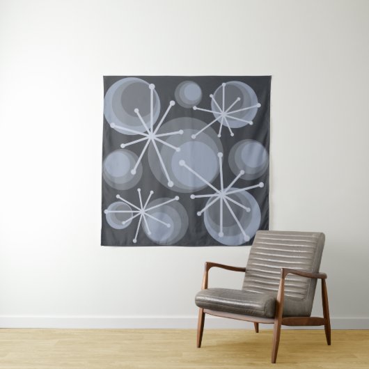 Middeleeuwse cirkels Starbursts Slate Wandkleed (In situ)