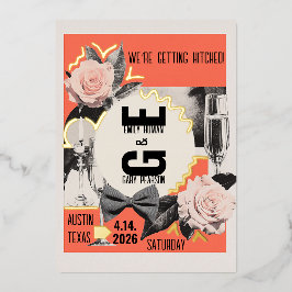 Middeleeuwse  collage folie uitnodiging