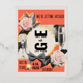 Middeleeuwse  collage folie uitnodiging (Voorkant)