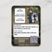 Middeleeuwse Coscard Cosplay Ruilkaarten | QR Code Visitekaartje (Achterkant)