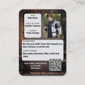 Middeleeuwse Coscard Cosplay Trading Kaarten | QR- Visitekaartje (Achterkant)