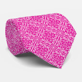 Middeleeuwse Damast Fleur-de-lis, magenta en wit Stropdas (Opgerold)