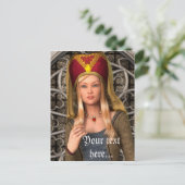 Middeleeuwse dame briefkaart (Staand voorkant)