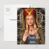 Middeleeuwse dame briefkaart (Voorkant / Achterkant)