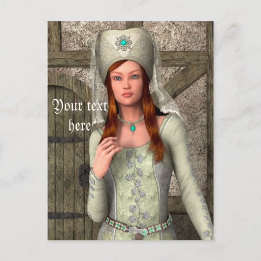 Middeleeuwse Dame  Briefkaart (Voorkant)